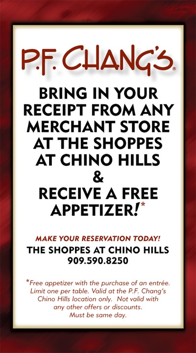 FREE Appetizer at P.F. Chang&rsquo;s