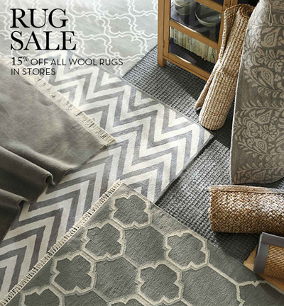 Take 15% Off on all wool rugs during our Rug Sale. See store for ... Take 15% Off on all wool rugs during our Rug Sale. See store for ...