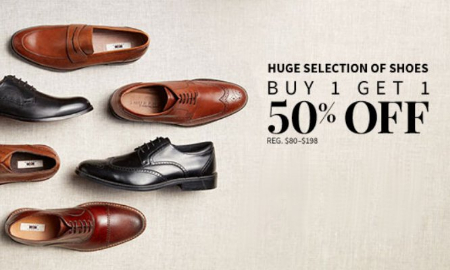 Huge Selection of Shoes Buy 1, Get 1 50% Off