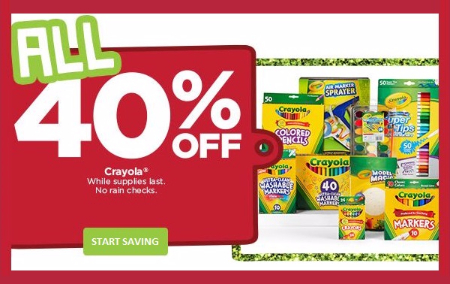40% Off All Crayola