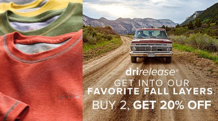 Buy 2, Get 20% Off drirelease for Men & Women