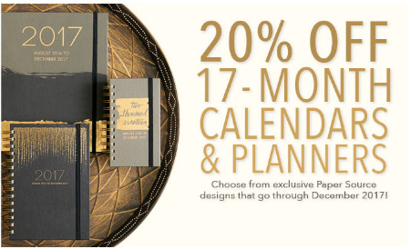 20% Off 17-Month Calendars & Planners