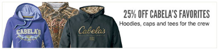 25% Off Cabela's Favorites
