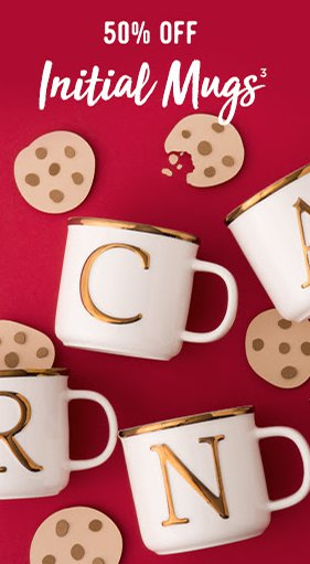 50% Off Initial Mugs