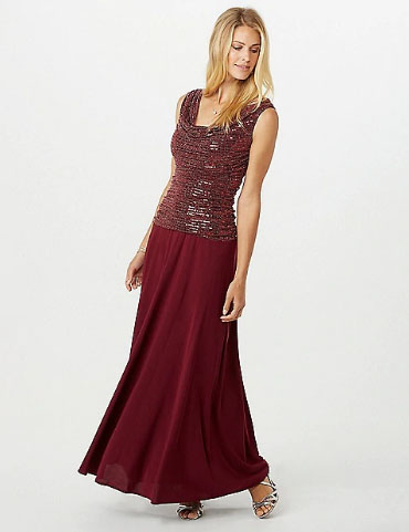 Millcreek Mall D Sequin Top Dress At Dressbarn 10 15 2018 A Metallic Top Adds Sparkly Touch To This Gorgeous Gown Featuring Figure Flattering Ruching And Y Drape Neck Stop By