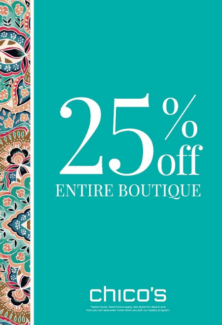 25% off Entire Boutique*