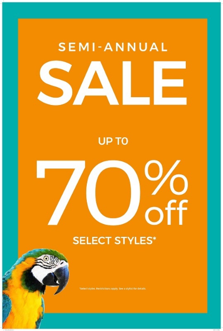 Semi Annual Sale Up to 70% off Select Styles*