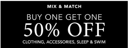 Buy One, Get One 50% Off