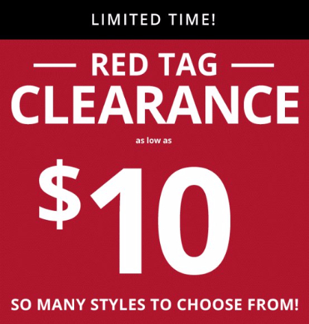 Red Tag Clearance As Low As $10