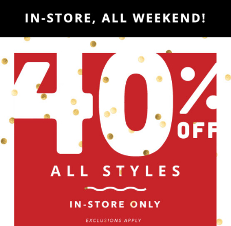 40% Off All Styles