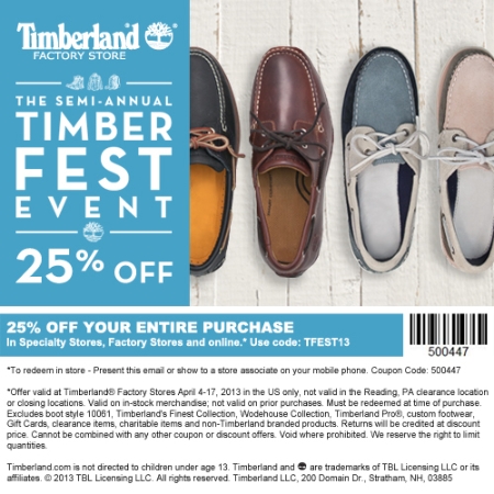 timberland coupons