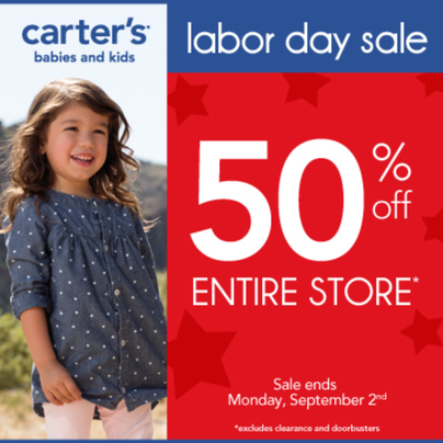 Labor Day Weekend Sale at Carter's :: 09/02/2013 to 09/02/2013