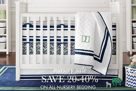 Save 20-40% on All Nursery Bedding at pottery barn kids