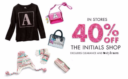 40% Off The Initials Shop