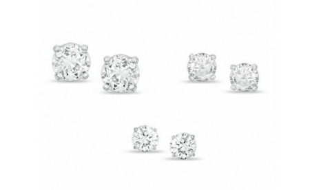 Westgate Mall Ma Cubic Zirconia Stud Earrings Set In Sterling Cubic Zirconia Stud Earrings Set In Sterling Silver